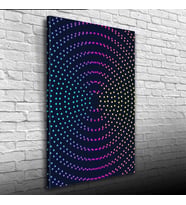 Dairesel sıralı Renkli Noktalar Kanvas Tablo 50 x 70