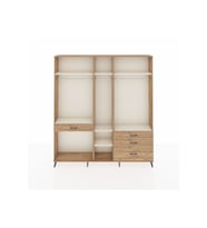 Arges Dolap 7 Raflı 4 Çekmeceli 3 Askılı 220x30x243 Çam-Aytaşı/Çam