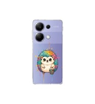 Redmi Note 13 Pro 4G ile Uyumlu Splash Kirpi Tasarımlı Şeffaf Silikon Kılıf