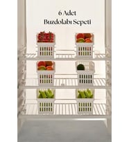 6 lı Buzdolabı Organizeri Düzenleyici Çok Amaçlı Dolap Düzenleyici Beyaz 12x30x14 cm-DNY0008-6