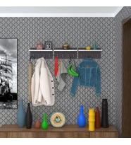 Kenzlife elbise askılığı karayemiş3 gri 26*114*12 vestiyer portmanto askı askılık 12 adet askı (Karışık)