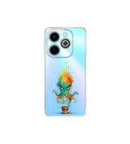 Infinix Hot 40i ile uyumlu Splash ahtapot tasarımlı şeffaf silikon kılıf