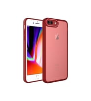 Apple iPhone 7 Plus Uyumlu Kılıf Kamera Korumalı Transparan Zore Post Kapak (Kırmızı)