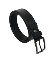 Siyah Hakiki Deri Desenli Çift Dikişli Model 4 cm. Genişlikli Spor Kemer  - 400-28