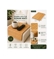 Bambu Koltuk Kenar Matı 40x29 cm Doğal Ahşap Kol Dayama