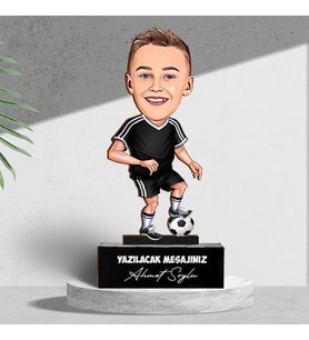 Futbol Aşığı Çocuk Karikatürlü Biblo