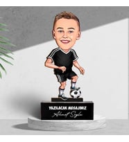 Futbol Aşığı Çocuk Karikatürlü Biblo