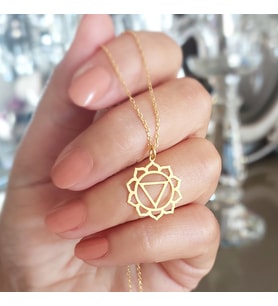 Vaoov 925 Ayar Gümüş Solar Plexus Çakrası Kolye (Gold)