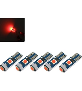 Zembil 5 Adet Kırmızı T5 LED Kilometre Kadran Ambians Aydınlatma Ampulü