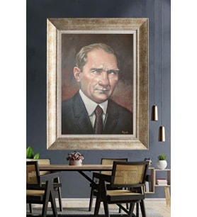 Gümüş Çerçeveli Atatürk Tablo ds79