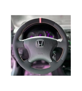 Honda Vtec2 Araca Özel Direksiyon Kılıfı (düz Alcantra Kırmızı Yüzüklü )