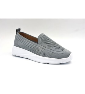 Beyaz (Filinta Moda) Poli Hafif Taban Dokuma Günlük Kadın Comfort Ayakkabı GRİ