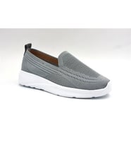 Beyaz (Filinta Moda) Poli Hafif Taban Dokuma Günlük Kadın Comfort Ayakkabı GRİ