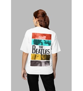 The Beatles Baskılı Unisex Oversize Müzik Grubu Tişört