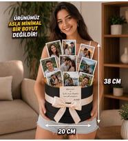Kişiye Özel Fotoğraf Kutusu 9 Fotoğraf Baskılı Romantik Hediye