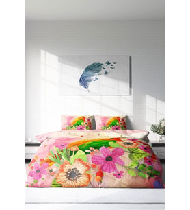 Çift Kişilik ( Lastikli Çarşaflı ) %100 Pamuk Saten Nevresim Takımı Bird Nest