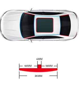 Contacall Üniversal Oto Sunroof Fitili Kenar Fitilleri ön arka Cam Contası 5 Metre Siyah