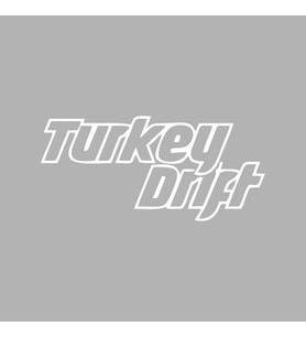 Turkey Drift Araba Sticker siyah 15x7 CM (Beyaz)