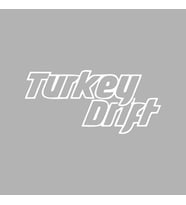 Turkey Drift Araba Sticker siyah 15x7 CM (Beyaz)