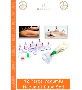 #HacamatSeti Profesyonel Vakum Masaj Terapi Fizyoterapi Hacamat 12'li Kupa Çekme Seti