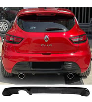 Renault Clio 4 Düz Difüzör Parlak Siyah Plastik 2012-2020 Arka-difizör-bodykit-ek-karlık