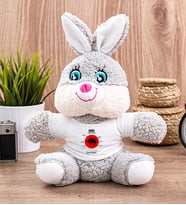 Kişiye Özel Boğa Burcuna Hediye Peluş Tavşan (Gri)