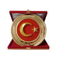 AYYILDIZ FİLOGRAFİ İŞLEMELİ TABAK PLAKET (25 cm çap)