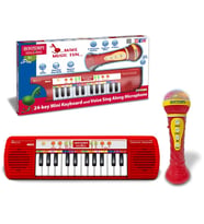 Bontempi Elektronik 24 Tuşlu Mikrofonlu Işıklı Org Seti Kırmızı