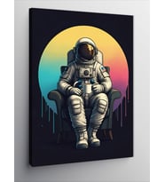 Kanvas Tablo Astronot Ve Renkli Arka Plan