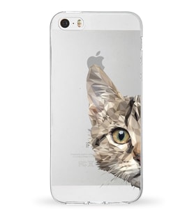 Apple iPhone 5S Uyumlu Kapak Sevimli Karakterler Tasarımlı Şeffaf Silikon Kılıf
