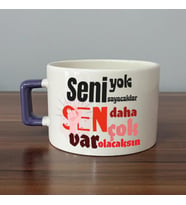 Seni Yok Sayacaklar Baskılı Kadınlar Günü Mor Kulplu C Fincan