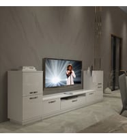 Decoraktiv Trio On2 Mdf Tv Ünitesi Tv Sehpası - Parlak Beyaz