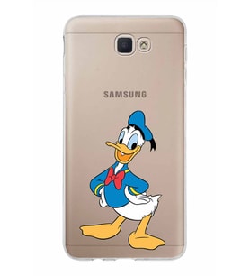Samsung Galaxy J7 Prime Kapak Donald Duck Tasarımlı Şeffaf Silikon Kılıf