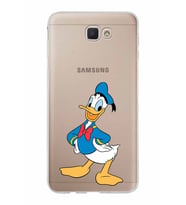 Samsung Galaxy J7 Prime Kapak Donald Duck Tasarımlı Şeffaf Silikon Kılıf