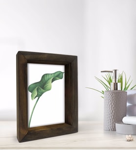 BK Gift Banyo Dekoratif Doğal Masif Ahşap Çerçeve 15x20cm-19 (Beyaz)