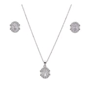 5-8 mm Oval Zirkon Taşlı 925 Ayar Gümüş Kadın 2'li Set