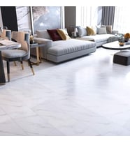 30cm x 60cm 1 Adet Yapışkanlı Colored-605 Floor Pvc Panel Yer Zemin Kaplama Paneli Arkası Kauçuklu (Beyaz)