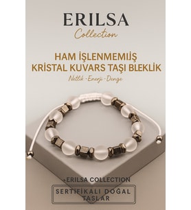 Sertifikalı Ham İşlenmemiş Kristal Kuvars Doğal Taş Bileklik - 8x8 mm Netlik Enerji ve Denge Taşı (Çok Renkli)
