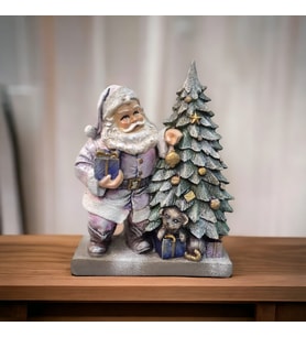 Noel Baba Çam Ağaçlı  Polyester Dekoratif Obje & Heykel