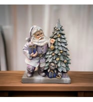 Noel Baba Çam Ağaçlı  Polyester Dekoratif Obje & Heykel
