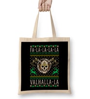 Fa La La La Valhalla La Viking God Ugly Christmas Bez Çanta Uzun Saplı