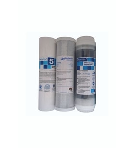 Nsf Onaylı Purefer Açık Kasa Su Arıtma Cihazlarına Uygun 3 Lü Ön Filtre Set %100 Coconut