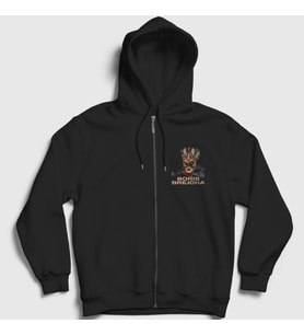 Presmono Unisex Siyah Venetian Dj Boris Brejcha Fermuarlı Kapüşonlu Sweatshirt 500043tt