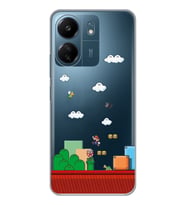 Xiaomi Redmi 13C Uyumlu Süper Mario Tasarımlı Şeffaf Telefon Kılıfı