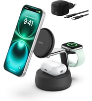 Belkin Ultracharge Pro Magsafe Uyumlu 3’Ü 1 Arada Qi2 25W Kablosuz Şarj Cihazı, Iphone 17, Apple Wat