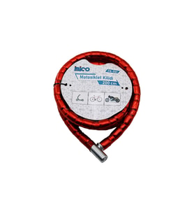 Kırmızı Motor Bisiklet Kilidi 22 mm x 200 cm