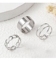 Chavin 3 lü Eklem Yüzüğü Bayan Silver Yüzük ev27by