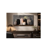 Tam Renk Mum Vazo Çiçekler Dekoratif Kanvas Duvar Tablosu