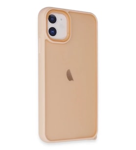 Mey İthalat® iPhone 12 Kılıf Elegant Kapak - Pudra