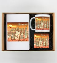 Nemrut Tasarımlı Defter,Kupa Ve Bardak Altlığı Seti
